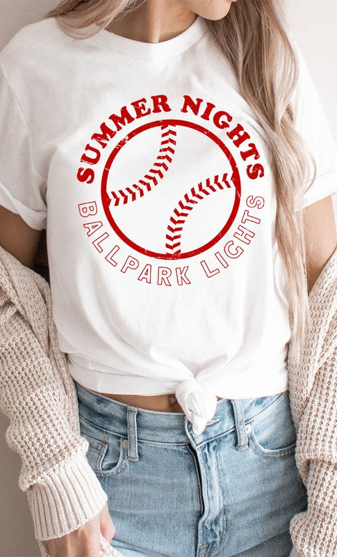 Summer Nights and Ballpark Lights Baseball Graphic