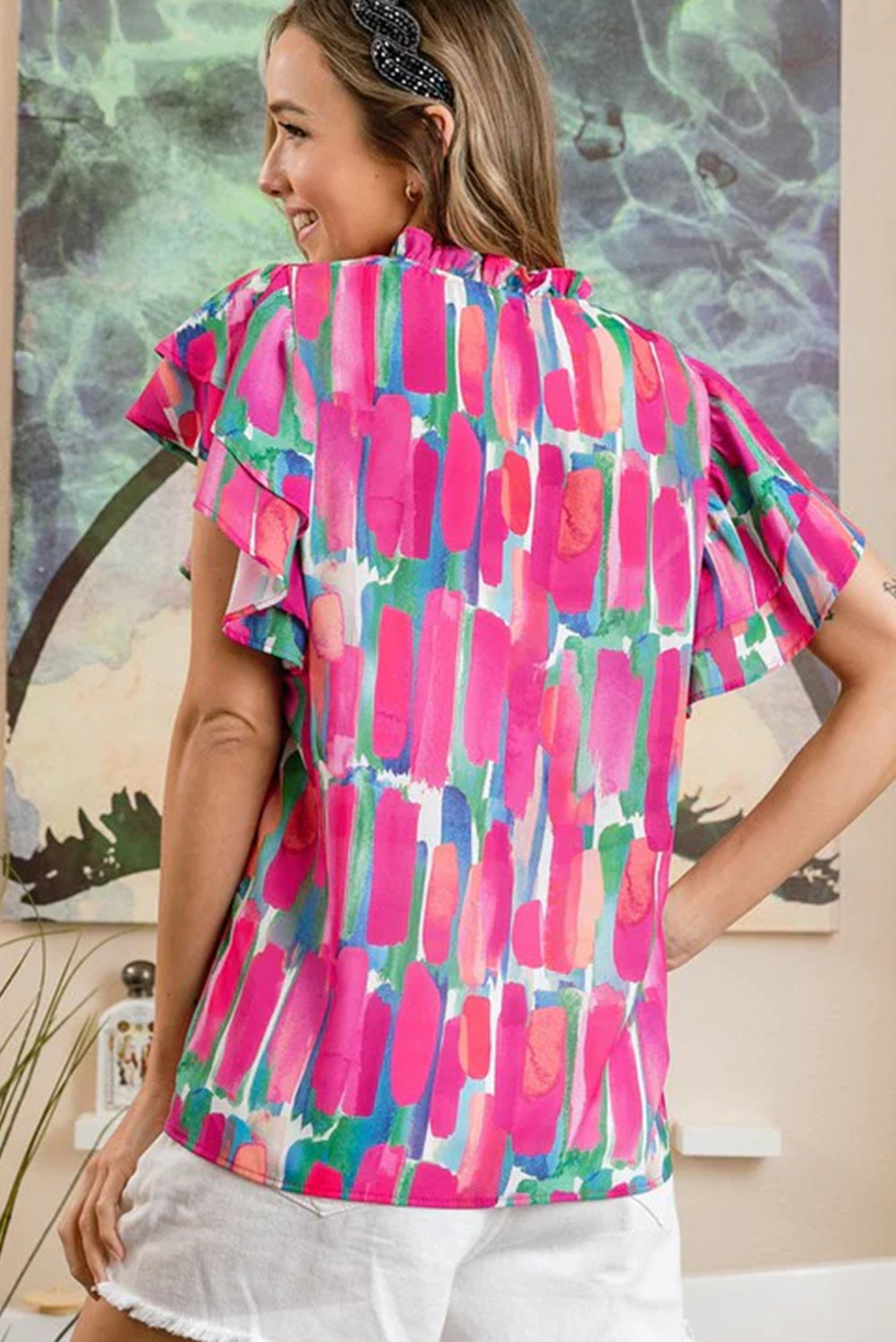Rose Abstract Blouse