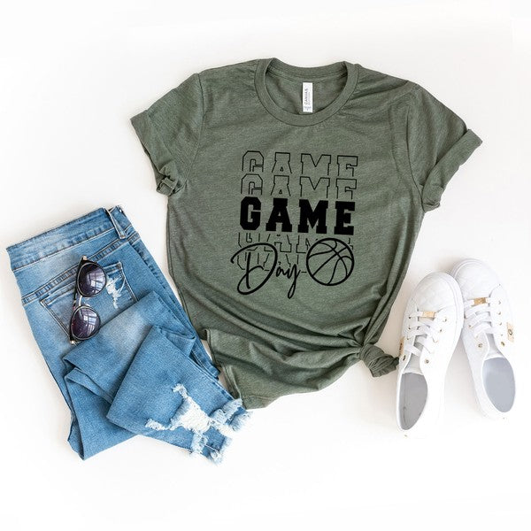 Game Day Stacked Basketball Short Sleeve Tee