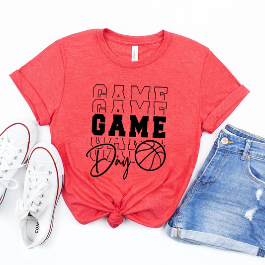 Game Day Stacked Basketball Short Sleeve Tee