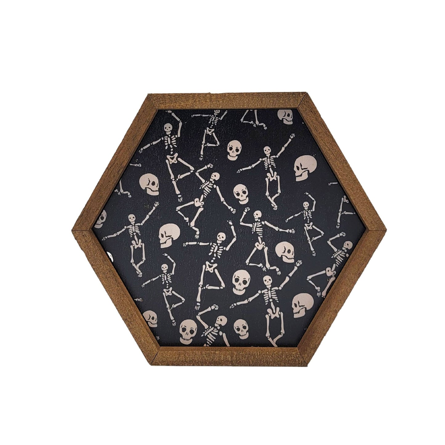 Dancing Skeletons Halloween Decor - Hexagon Signs