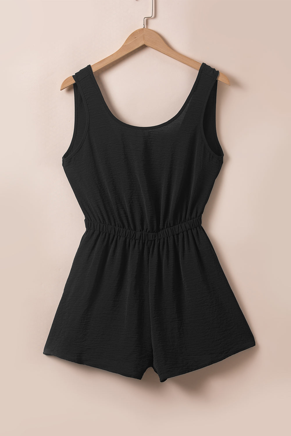 Black Knotted Sleeveless Romper