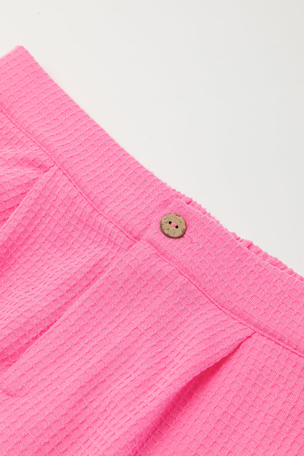 Bright Pink Textured Shorts Outfit