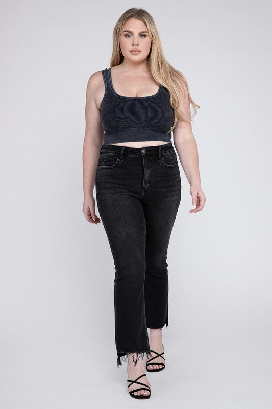 VERVET - Plus Size High Rise Crop Flare Jeans