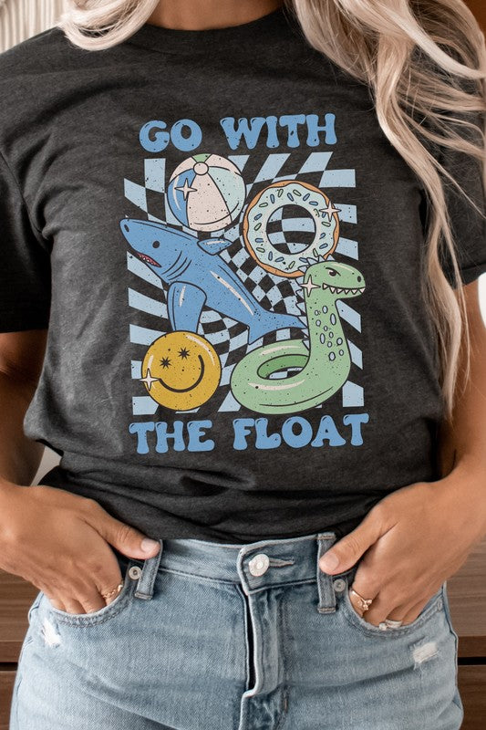 Blue Go With The Float Pool Toys Graphic Tee