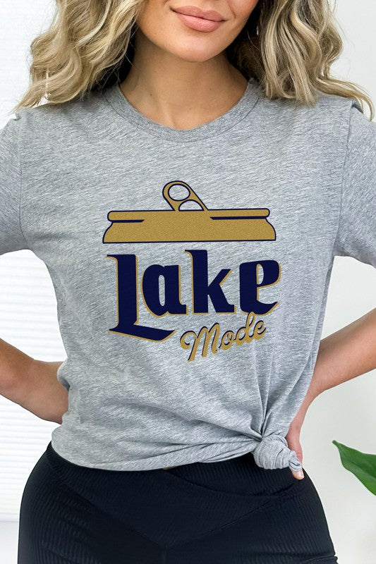 Lake Mode Beer Can Summer Vacation Graphic Tee