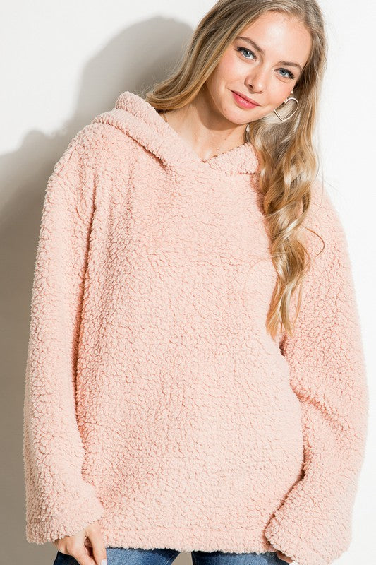 Oversized faux fur hoodie hotsell