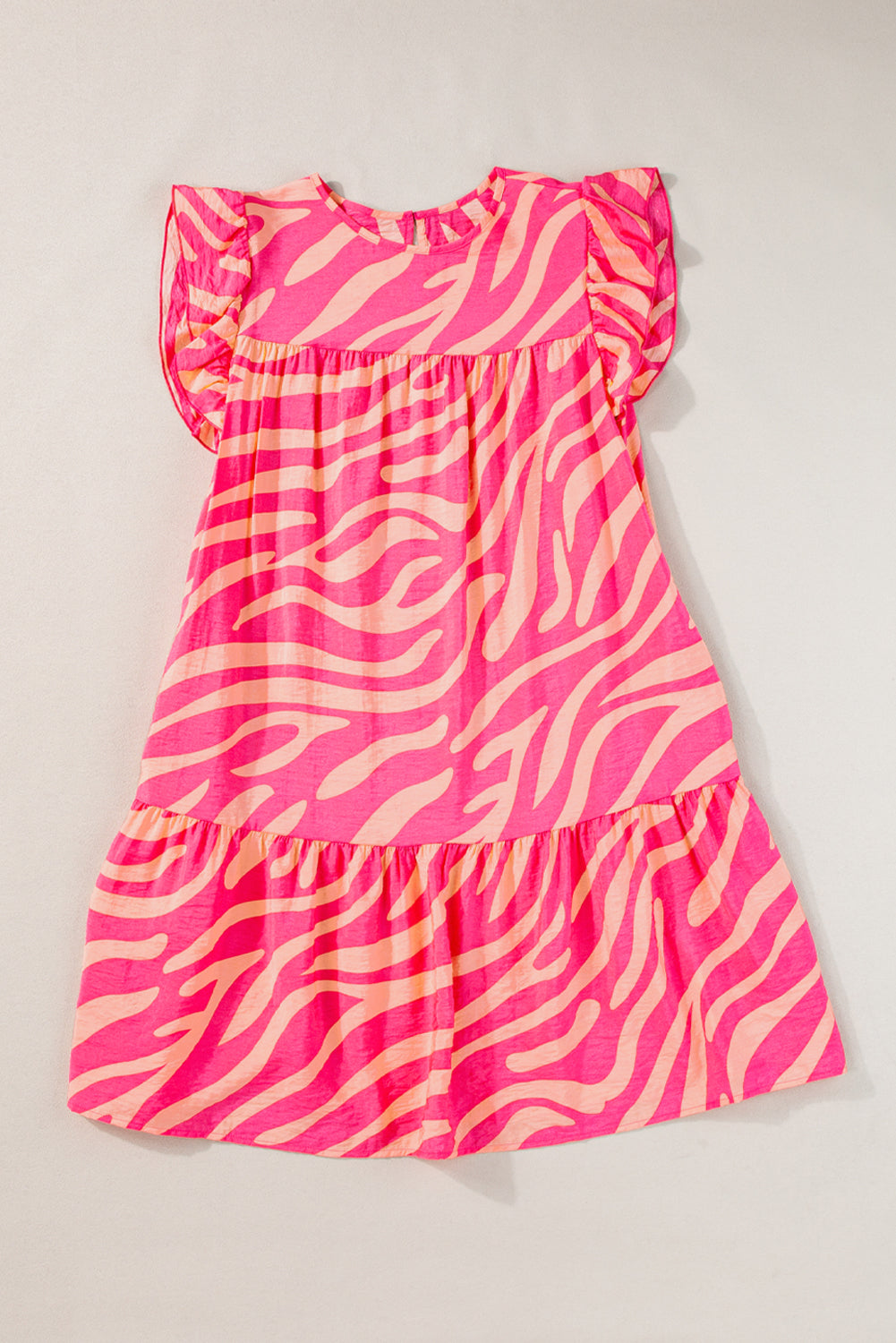 Pink Zebra Pocketed Dress