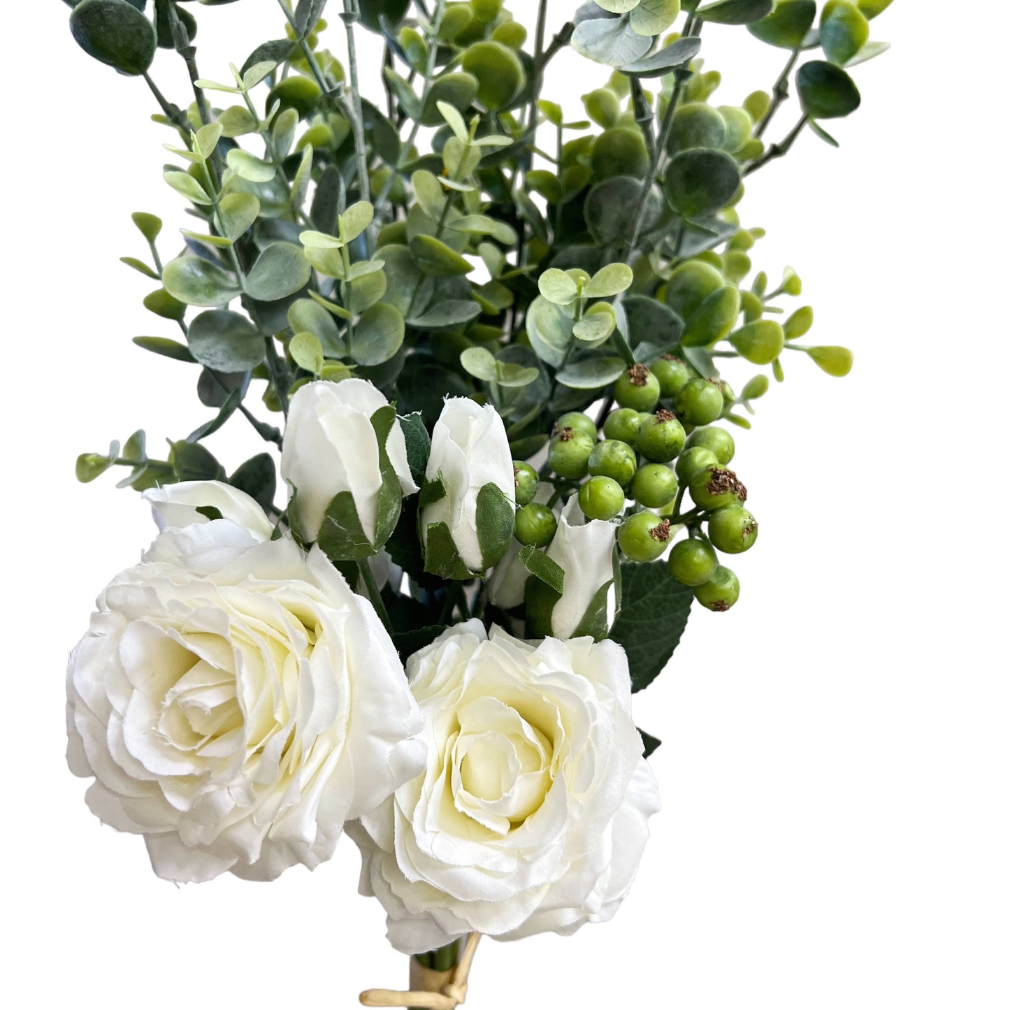 Artificial Rose Eucalyptus Floral Arrangement