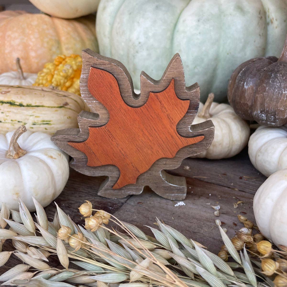 CA-5184 - Orange/Wood 3D Leaf