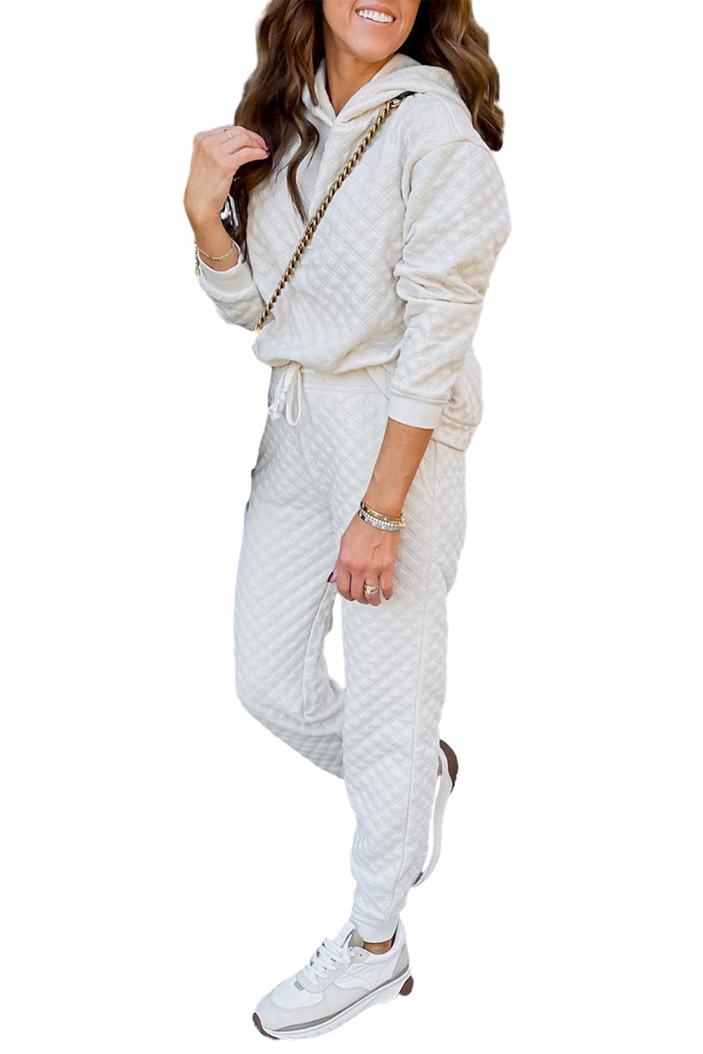White Quilted Lounge Set