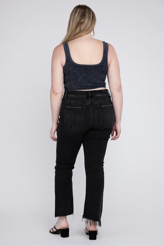 VERVET - Plus Size High Rise Crop Flare Jeans