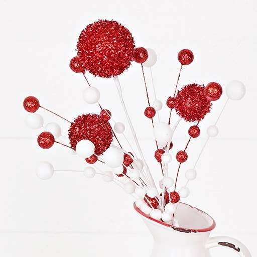 Bush-Glitter red balls with loop berries