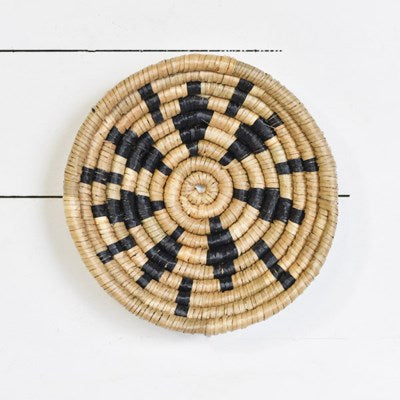 Natural & Black Starburst Seagrass Wall Art