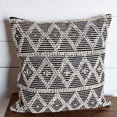 Black discount macrame pillow