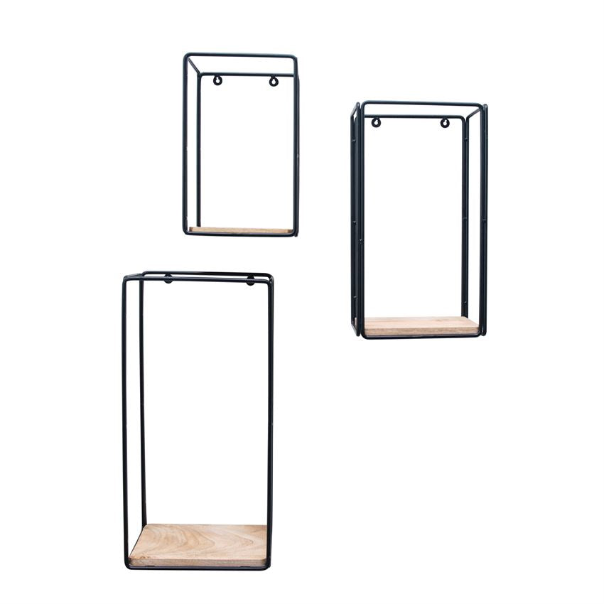 Wood & Metal Rectangle Shelves