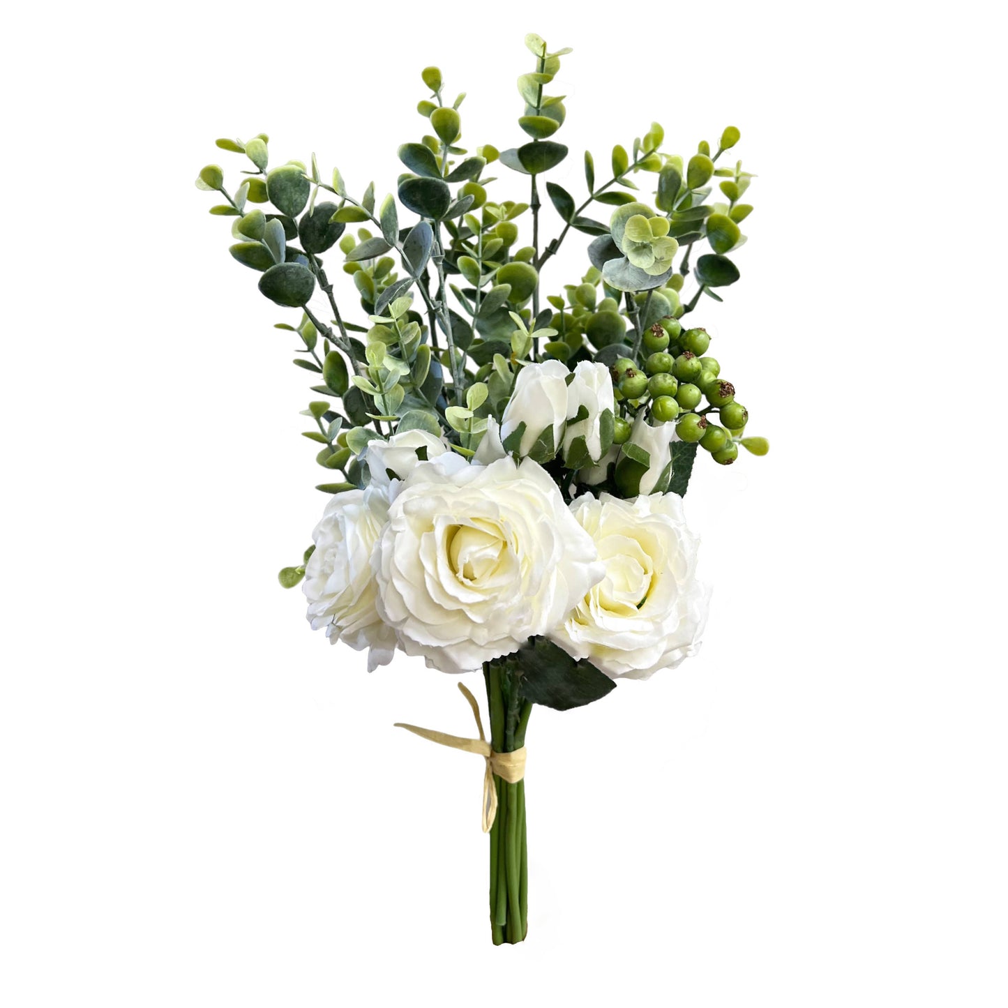 Artificial Rose Eucalyptus Floral Arrangement