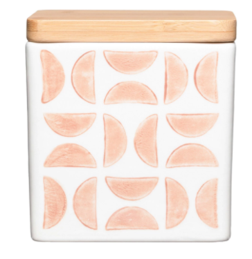 Hand-Painted Canister With Lid