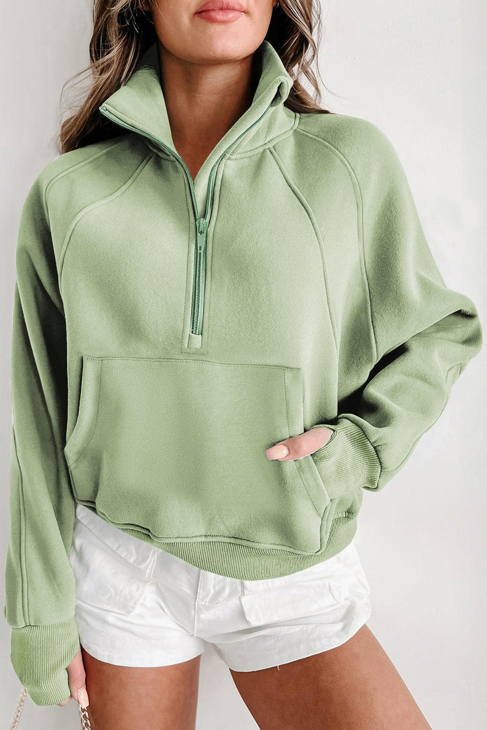 Flamingo Fleece Lined  Sleeve Sweatshirt