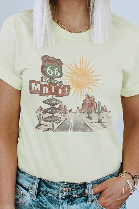 Route 66 Motel Vacancy Road Trip Graphic Tee