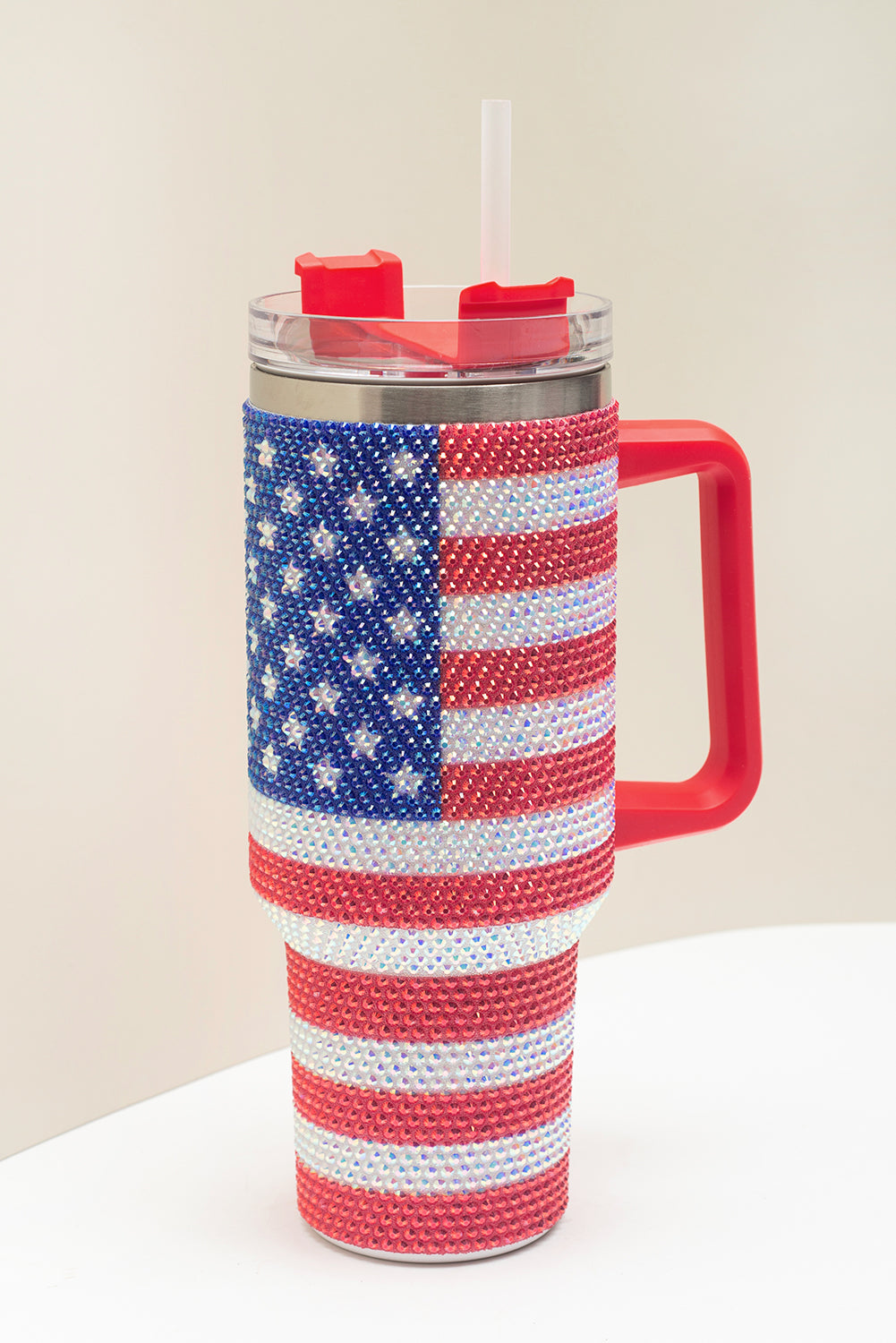 Red Rhinestone American Flag Cup 40oz