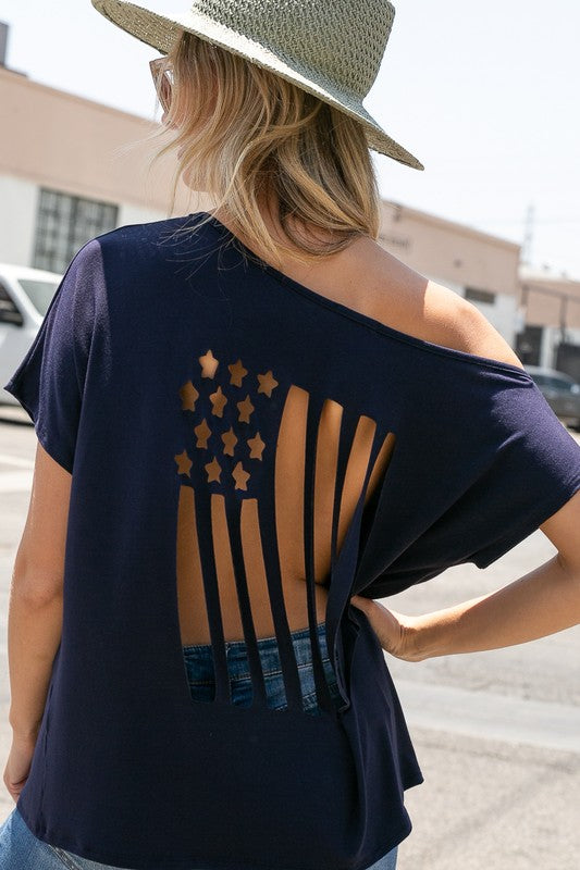 PLUS 4TH OF JULY LASER CUT TOP