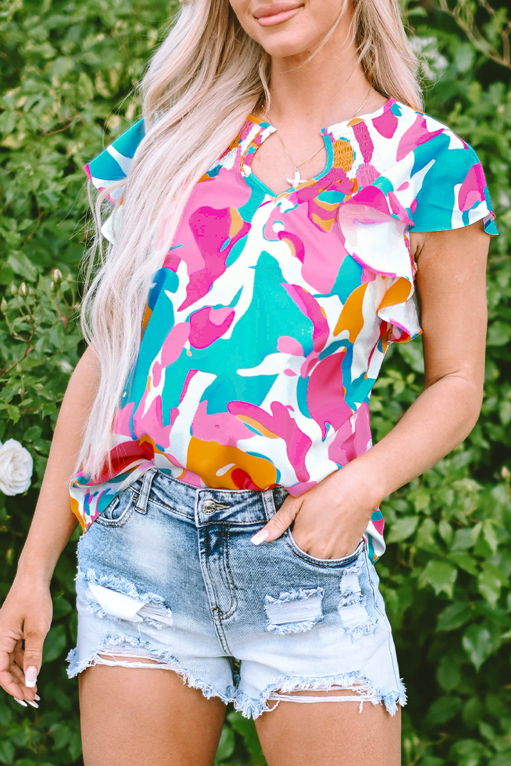 Multicolour Abstract Blouse