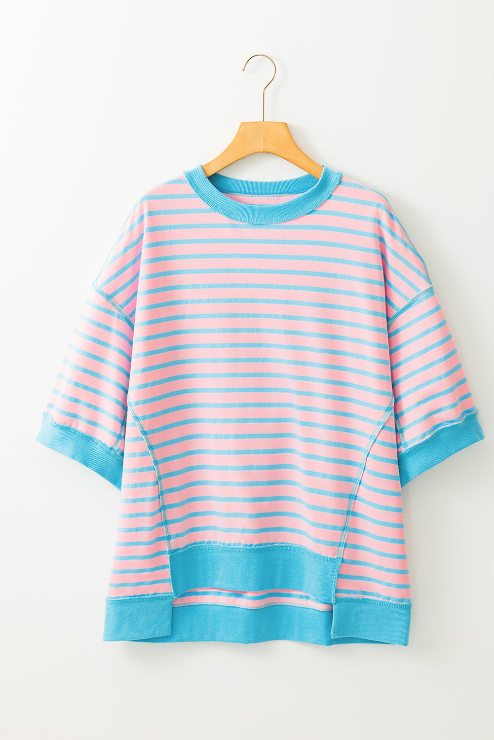 Pink Stripe Oversized Tee