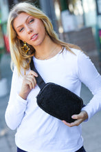Load image into Gallery viewer, Black Sherpa Zipper Buckle Belt Sling
