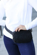 Load image into Gallery viewer, Black Sherpa Zipper Buckle Belt Sling
