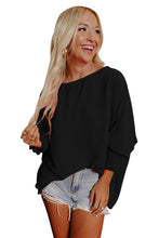 Load image into Gallery viewer, Black Smocked Wrist Shift Top
