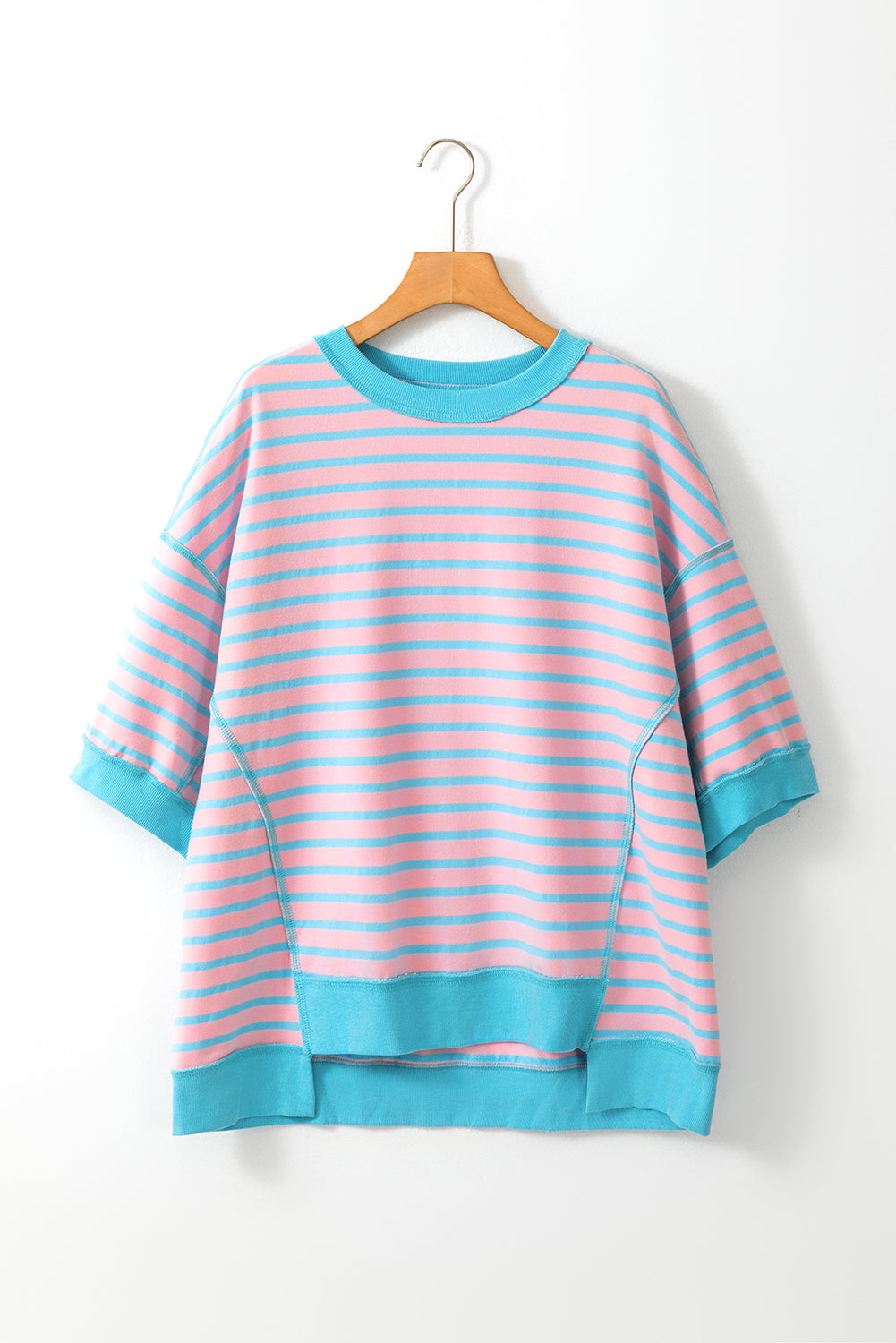 Pink Stripe Oversized Tee