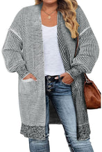 Load image into Gallery viewer, Gray Plus Size Textured Knit Cardigan
