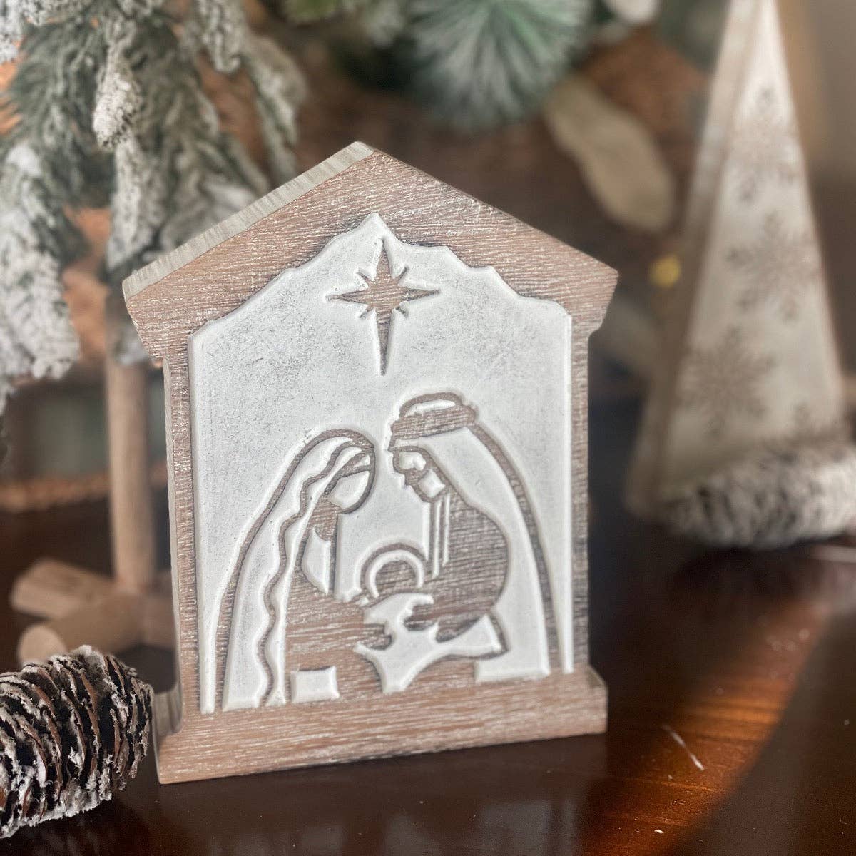 Carved Christmas Nativity Scene