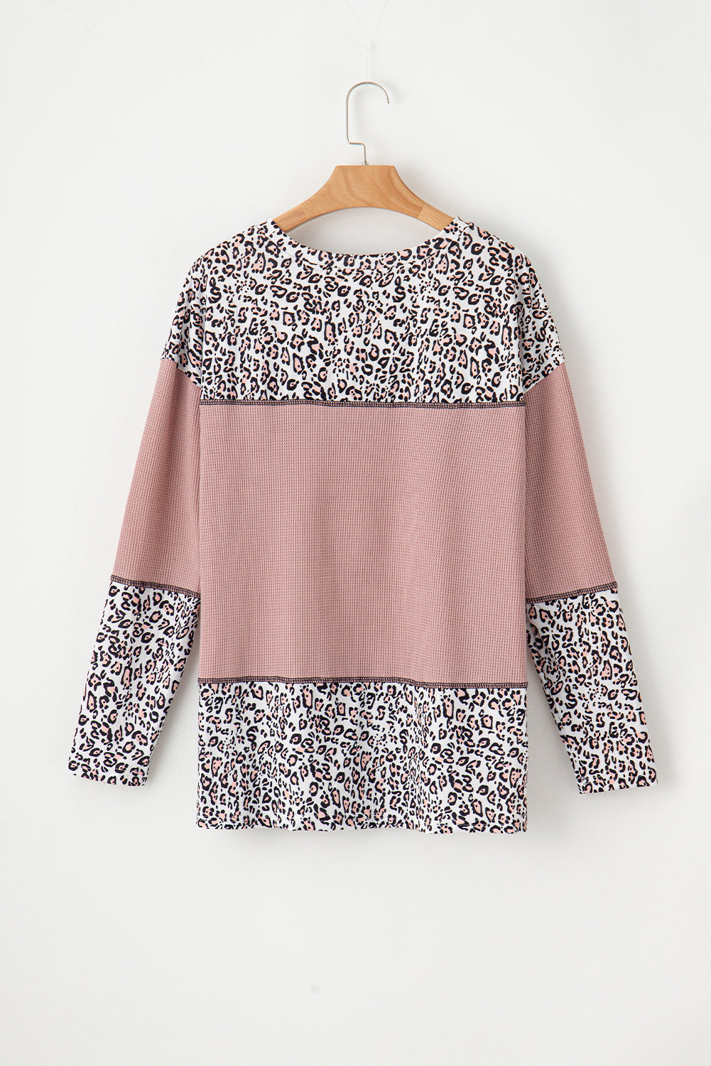 Light Pink Leopard Patchwork Top