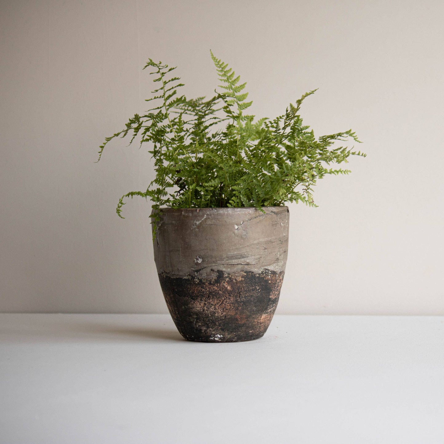 Gita Small Gray Terracotta Garden Planter Pot