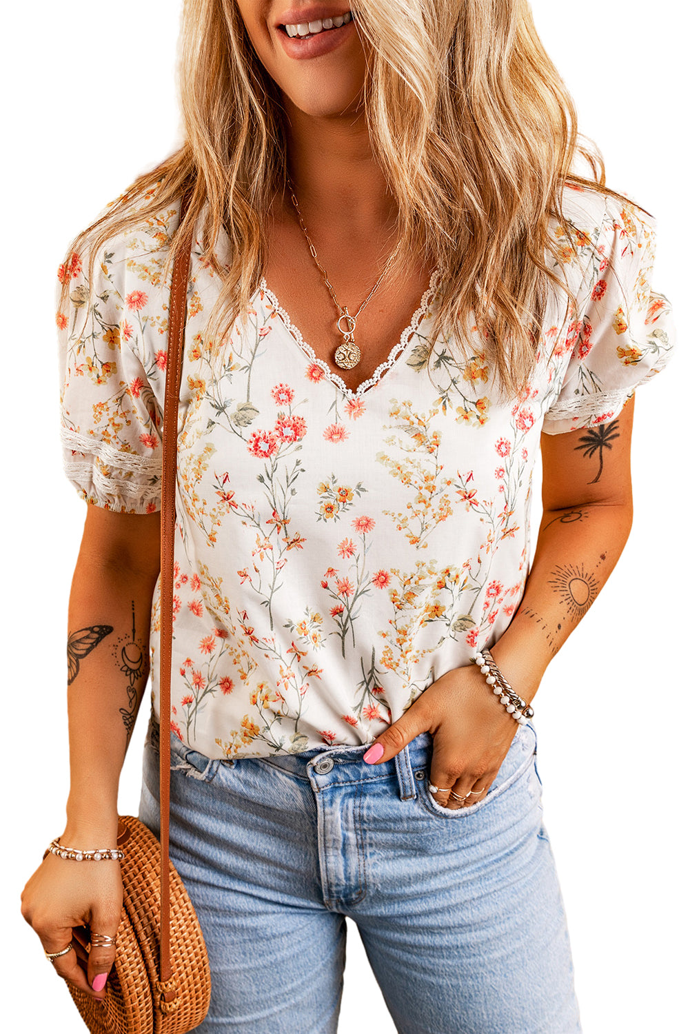 Beige Boho Blouse