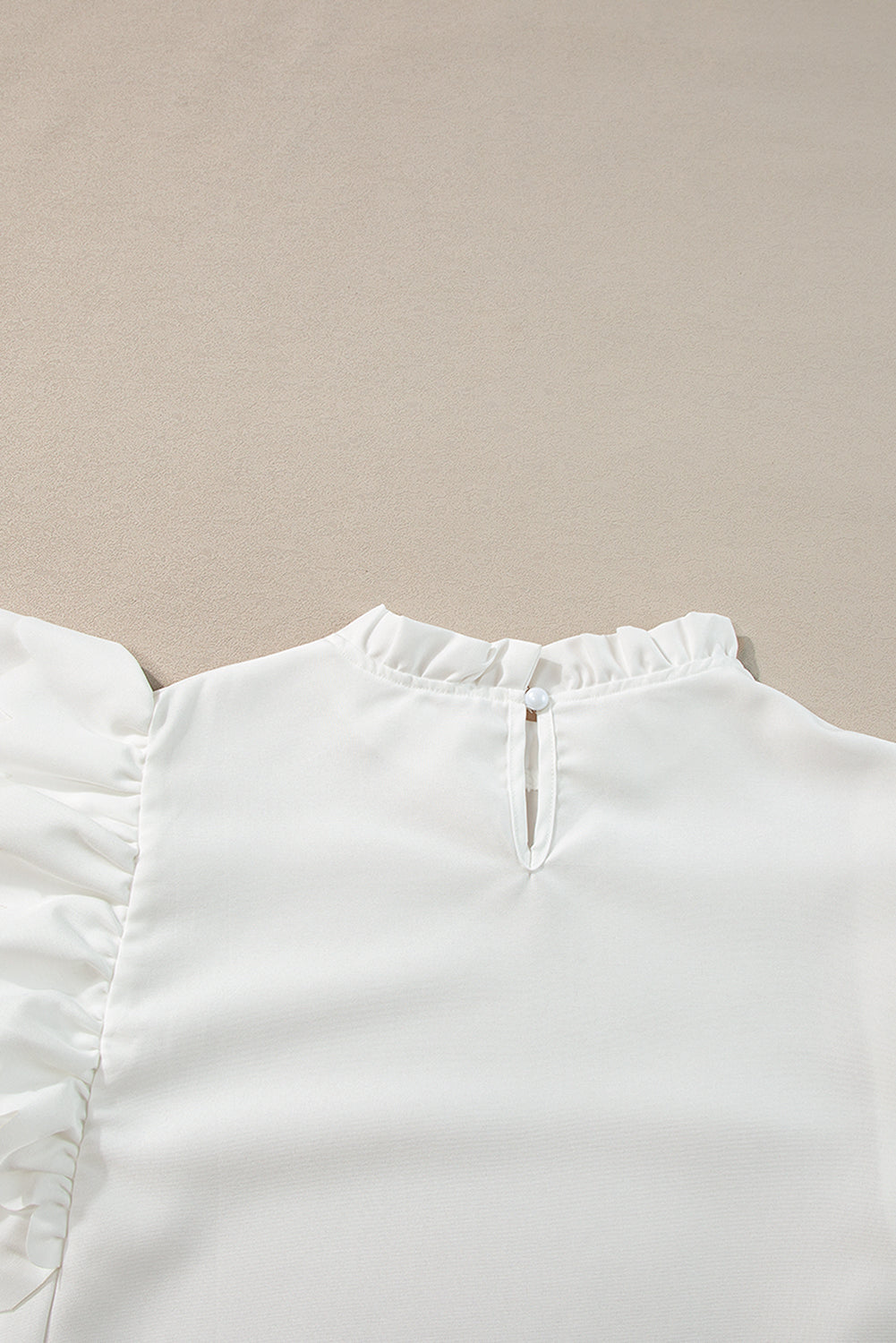 White Ruffle Sleeve Top