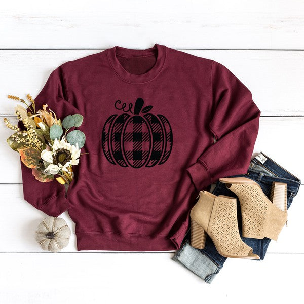 Buffalo Plaid Pumpkin Graphic Sweatshirt