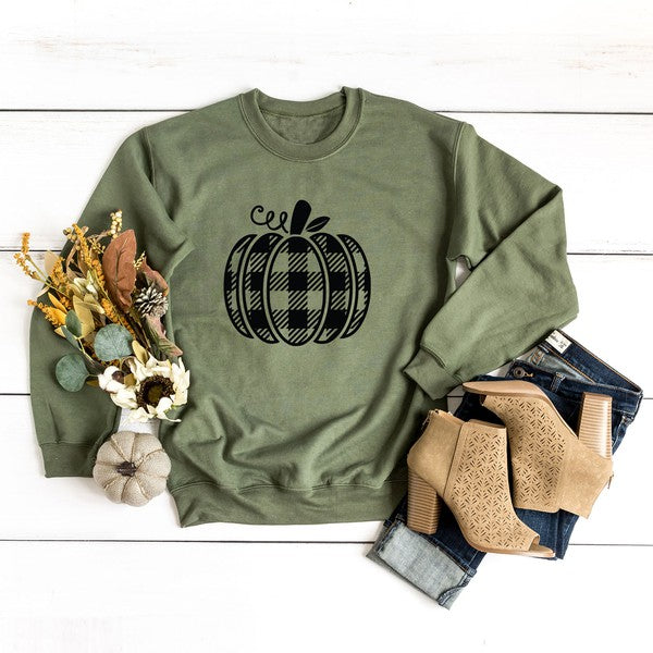 Buffalo Plaid Pumpkin Graphic Sweatshirt