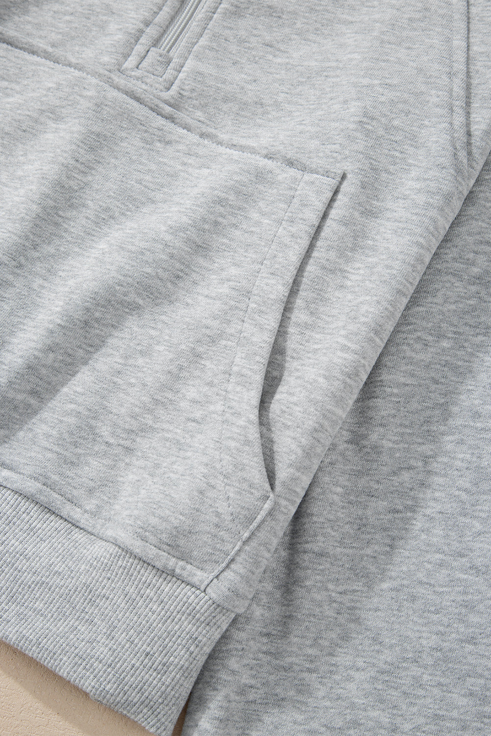 Light Grey Quarter Zip  Sweatshirt