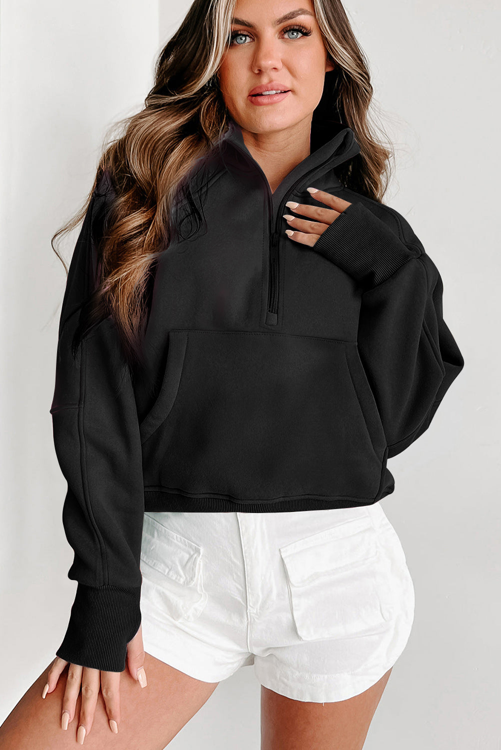 Flamingo Fleece Lined  Sleeve Sweatshirt