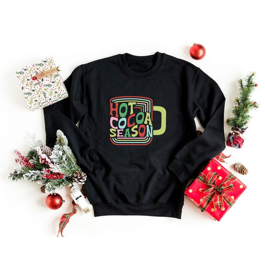 Retro Hot Cocoa Season Graphic Sweatshirt