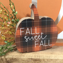 Load image into Gallery viewer, Fall Sweet Fall Plaid Pumpkin Chunky Sitter, 3 Assorted
