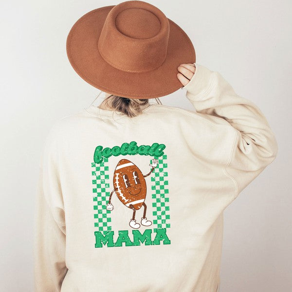 Checkered Mama Football Front & Back Sweatshirt