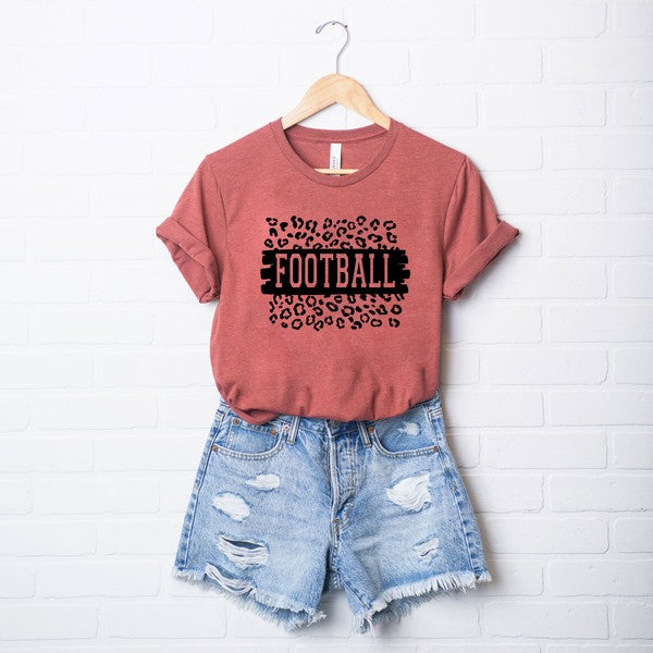 Football Leopard Short Sleeve Graphic Tee