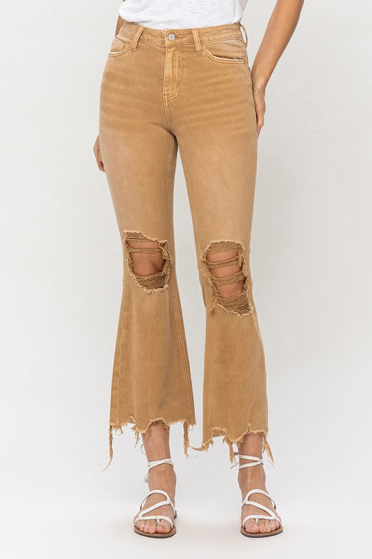 VERVET - Vintage High Rise Distressed Flare Jeans