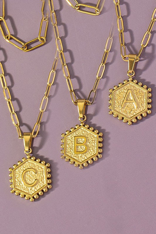 Brass Initial Necklace