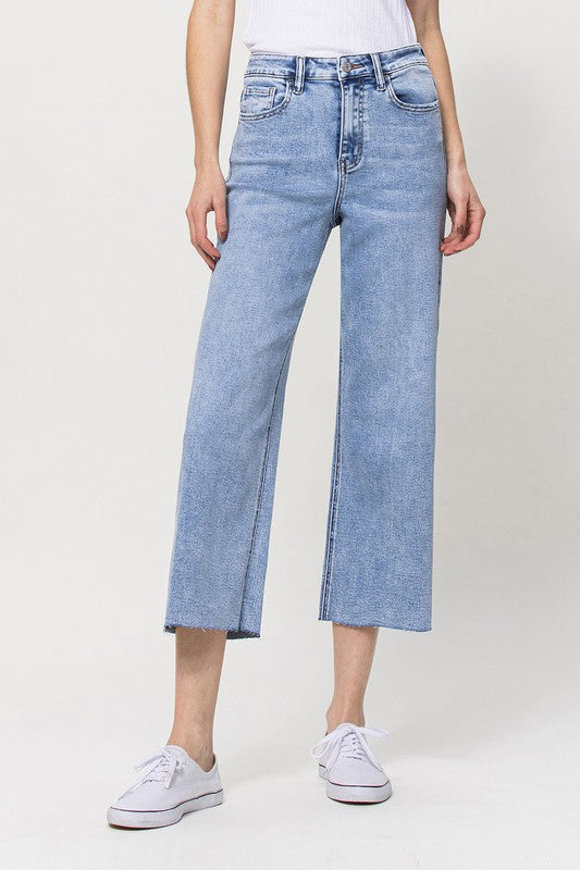 VERVET - Super High Rise Crop Wide Leg Jeans