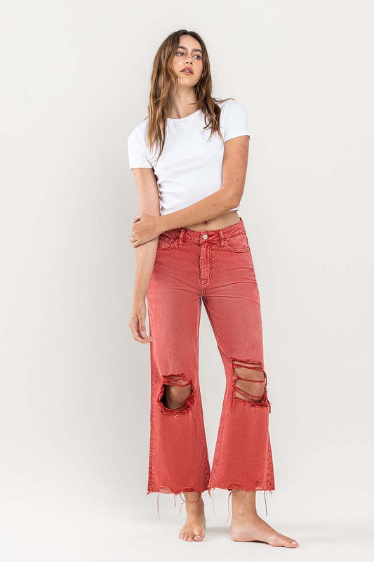 VERVET - 90s Vintage Crop Flare Jeans